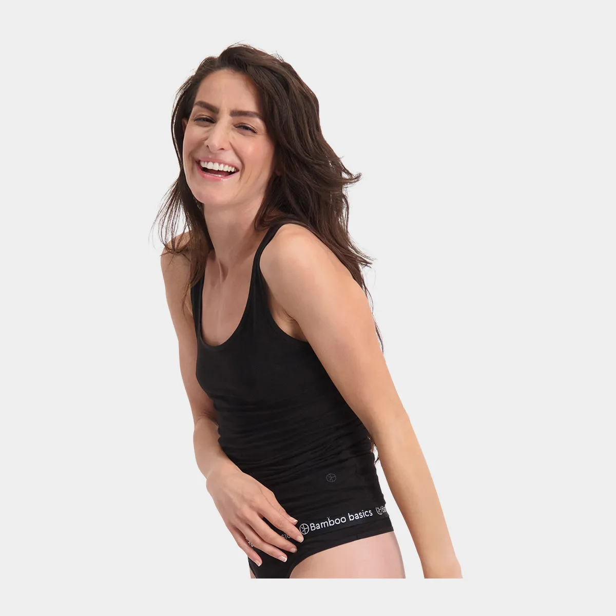 Anna bambus tank top - sort 2 pak