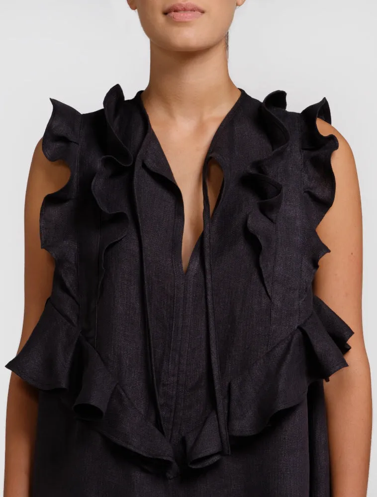 Black hemp blouse