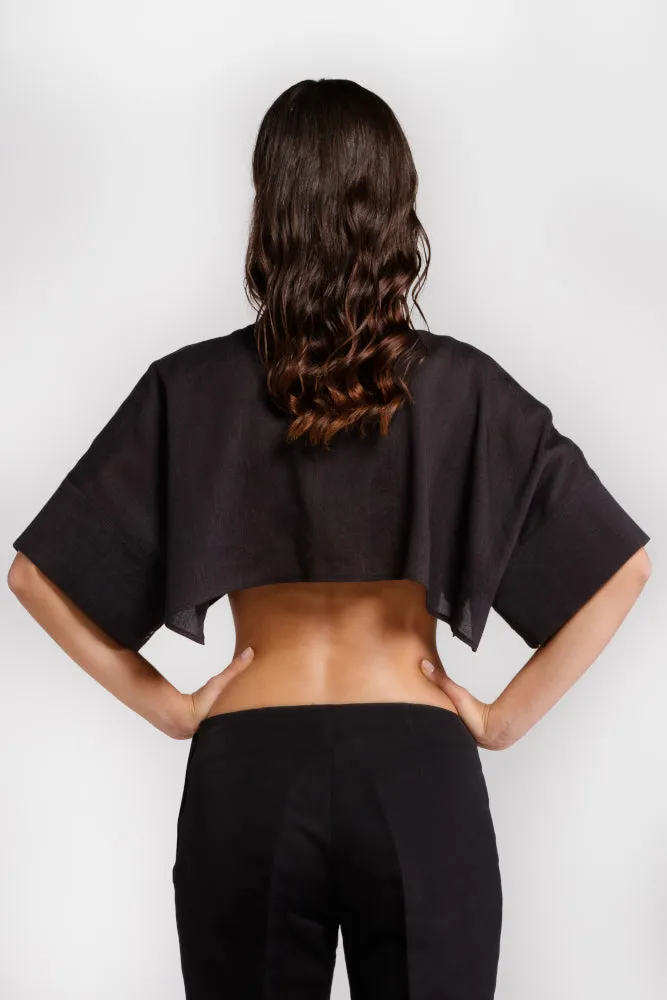 Black hemp shrug
