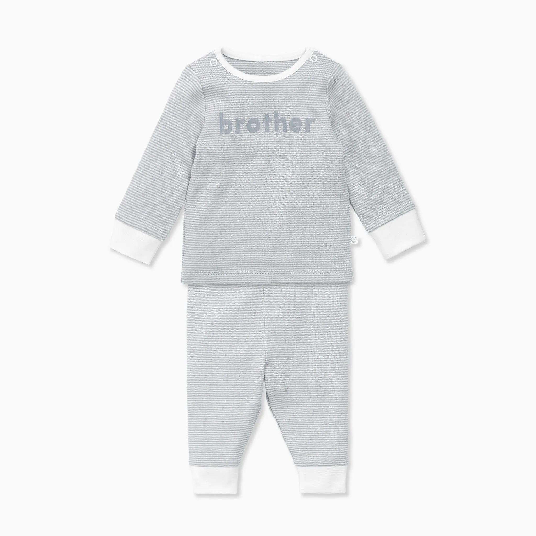Blue Stripe Brother Slogan Pajama Set