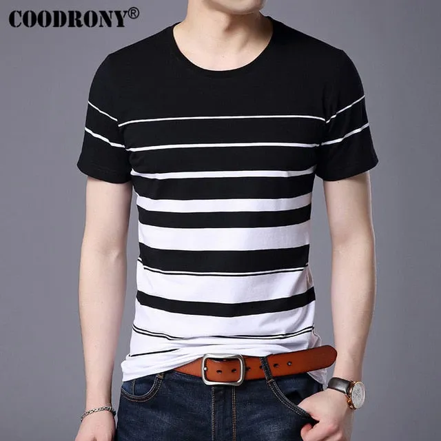 COODRONY Cotton Short Sleeve T-Shirt