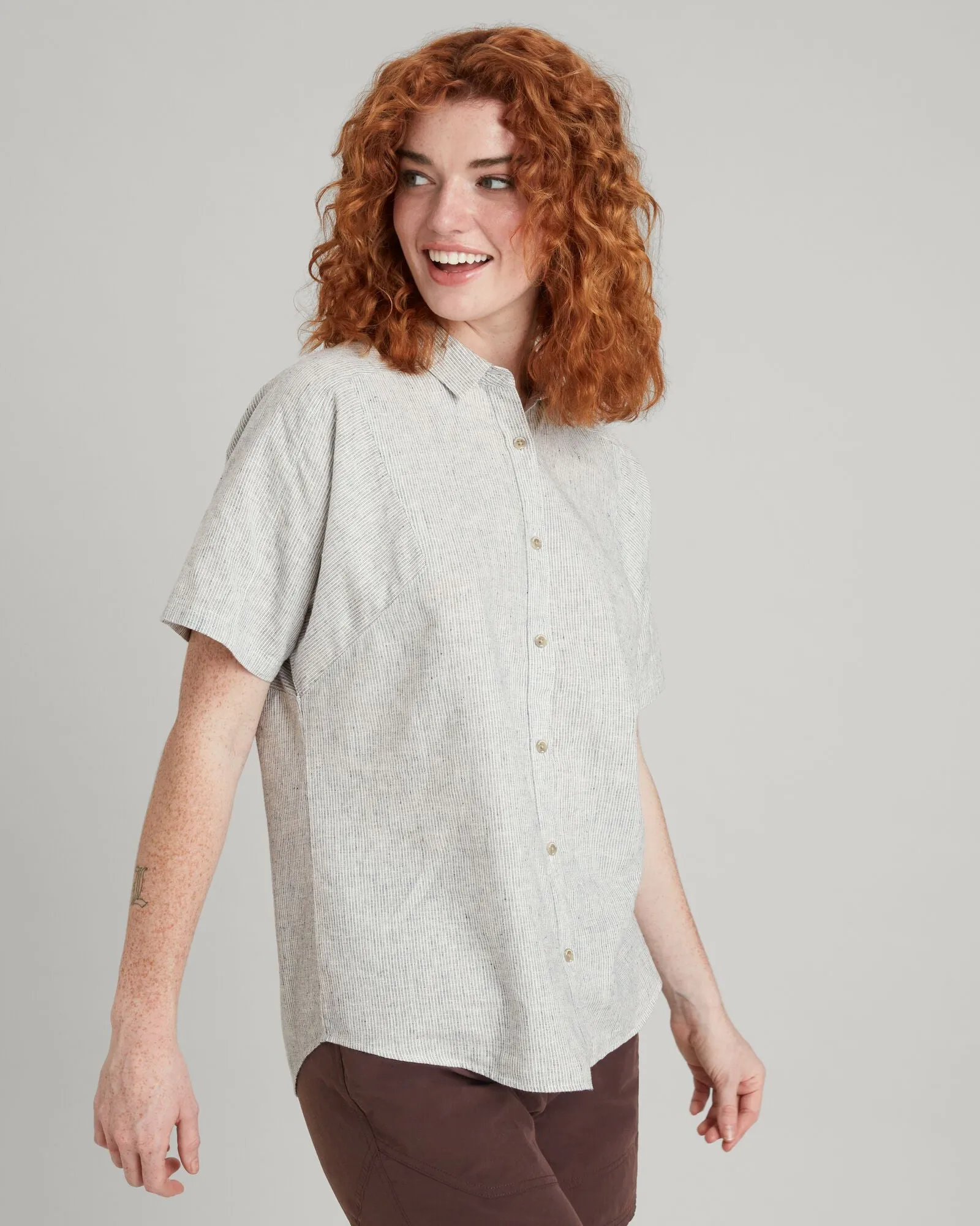 Flaxton Wmns S/S Shirt v3 - Night Mini Stripe