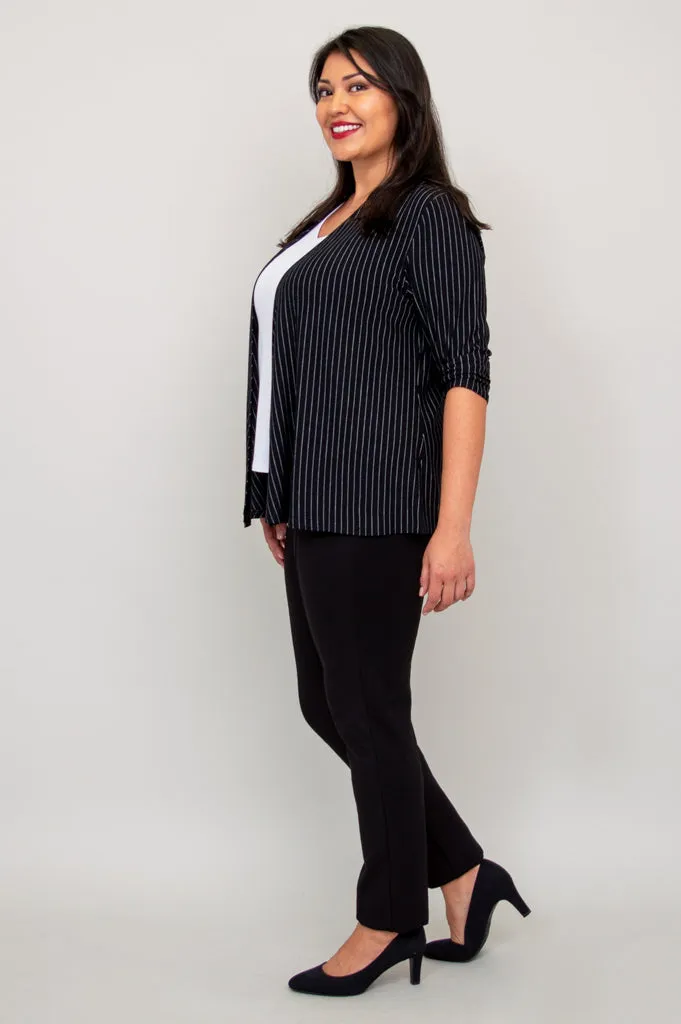 Kathy Jacket, BW Pin Stripe, Bamboo- Final Sale