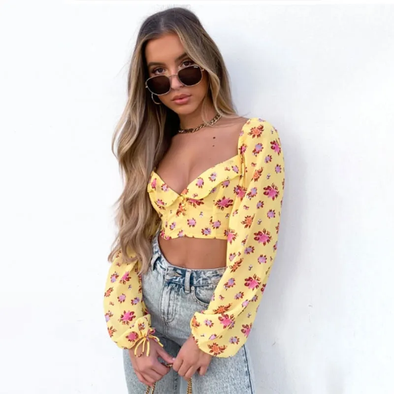 Long Sleeve V Neck Shirt Tops Ruched Skirts set