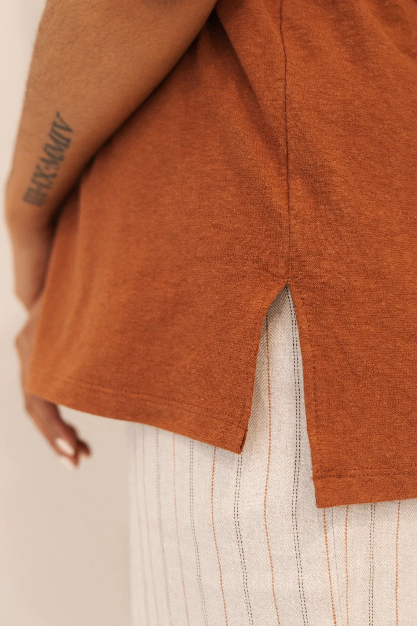 The T Shirt-V Neck-Hemp Jersey-Tall