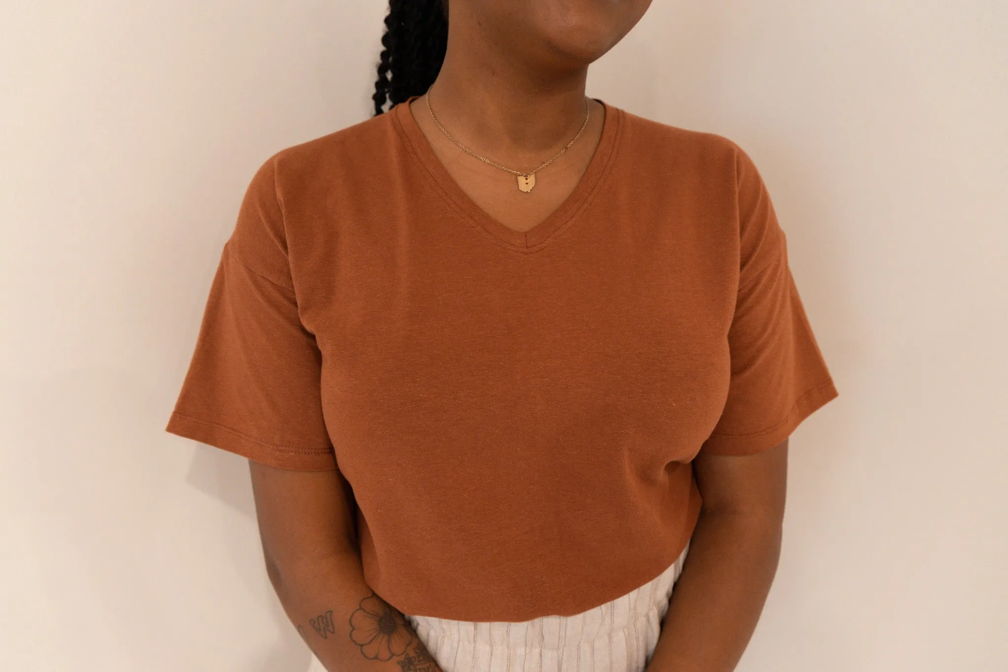 The T Shirt-V Neck-Hemp Jersey-Tall
