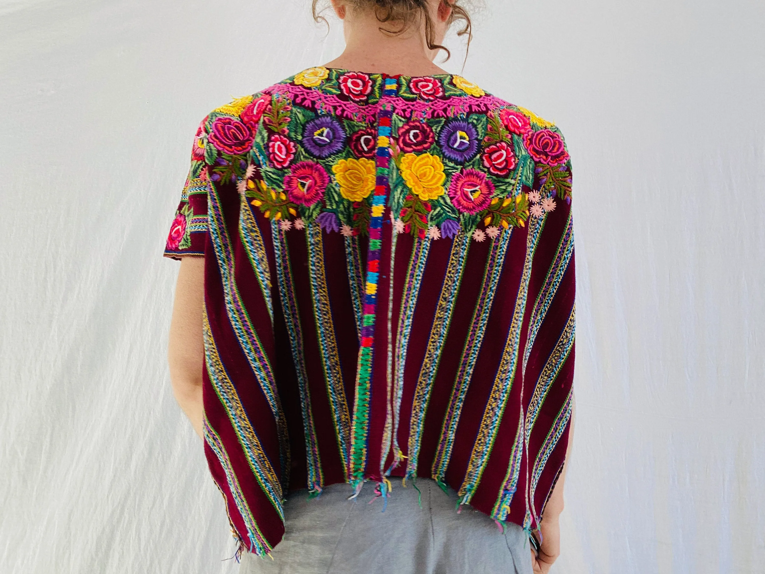 Vintage Guatemalan Huipil. Patzun. Floral Motif