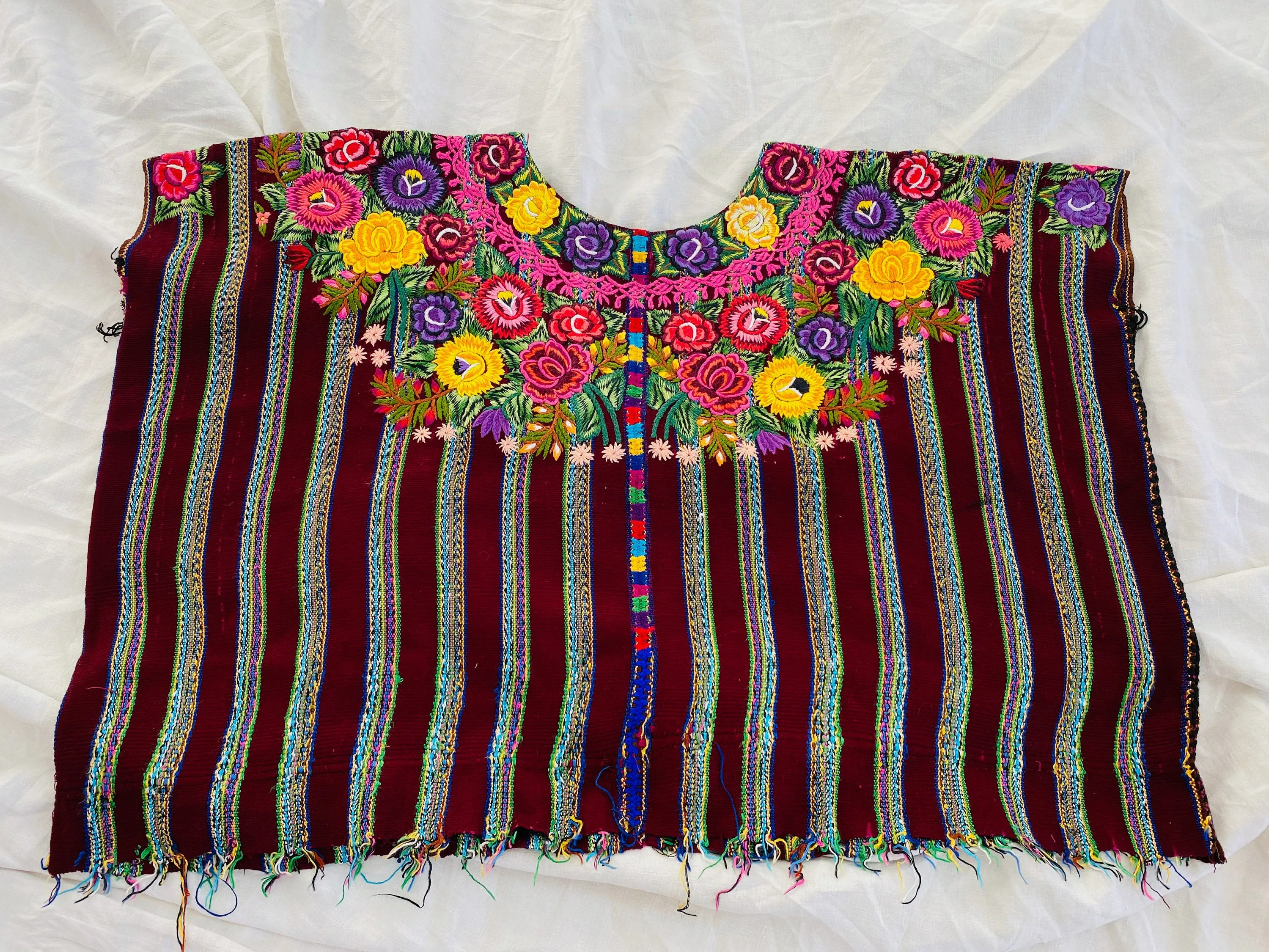 Vintage Guatemalan Huipil. Patzun. Floral Motif