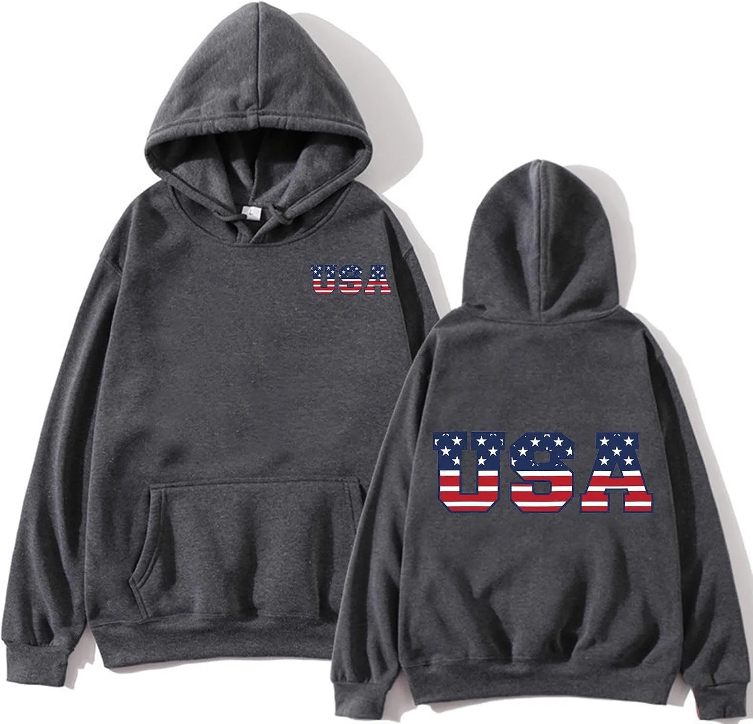 Women's Oversized Hoodie Slogan Letter Graphic Long Sleeve Preppy Sweatshirt Aesthetic Pullover with Pockets