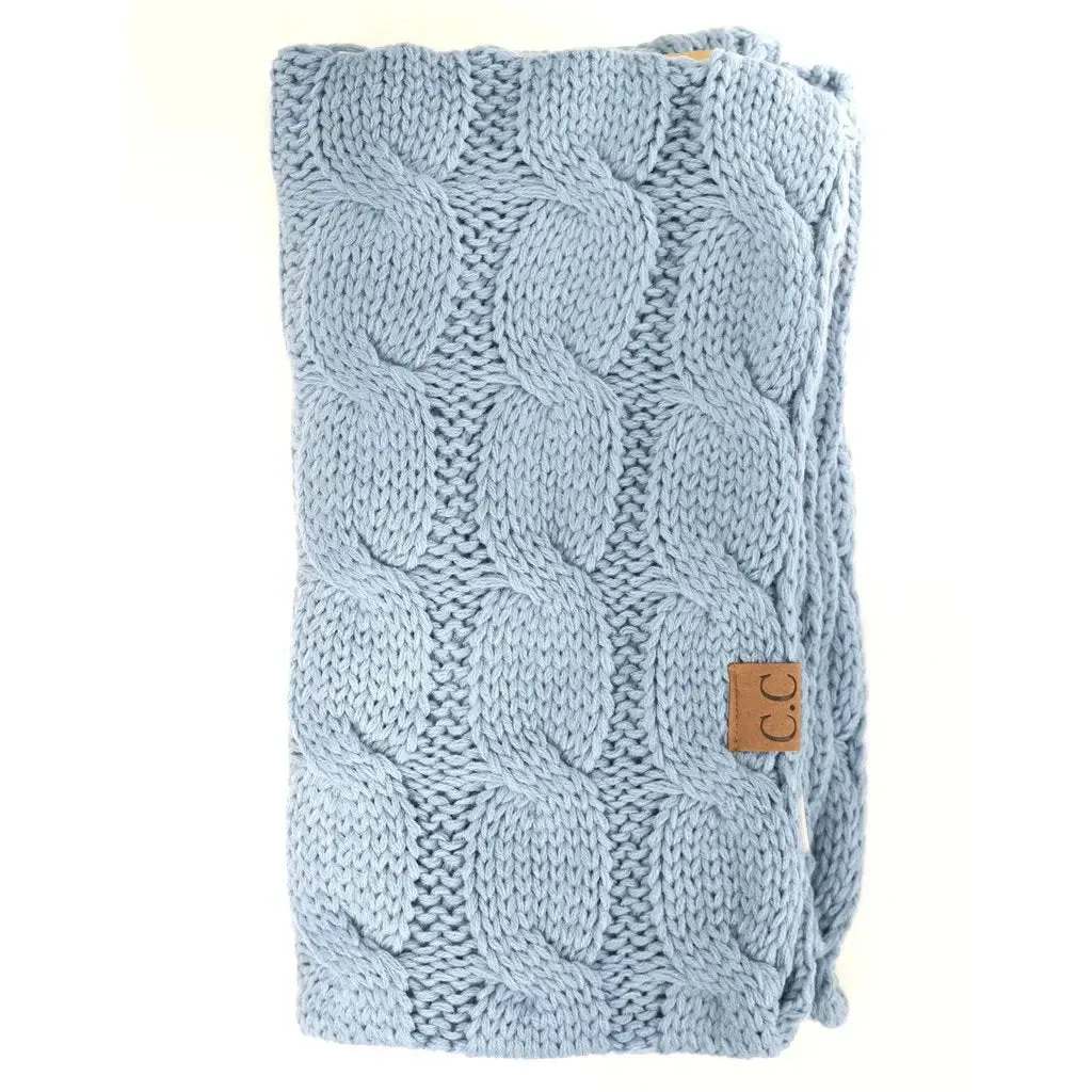 Womens Solid Cable Knit CC Infinity Scarf  Classic & Cozy Winter Essential